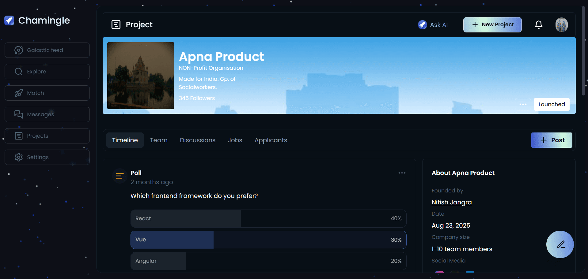 Chamingle – AI-Powered Collaboration Platform screenshot 5