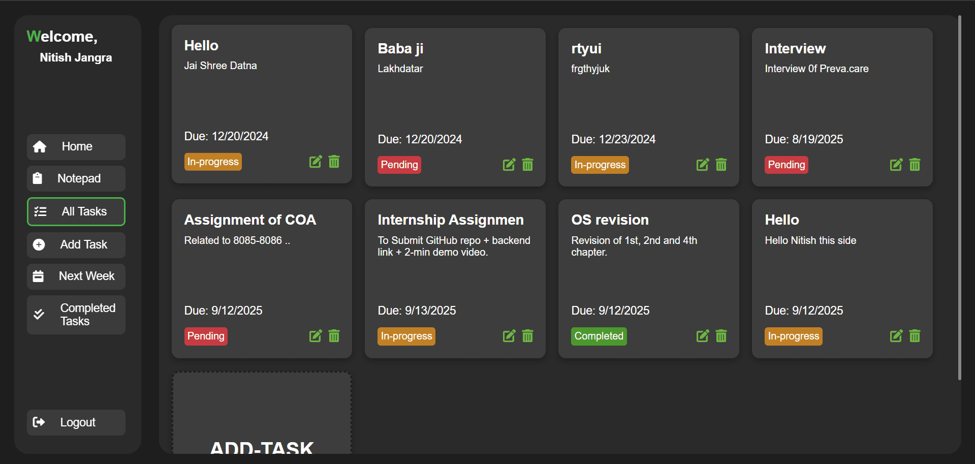 Tasky - Task Manager Web Application